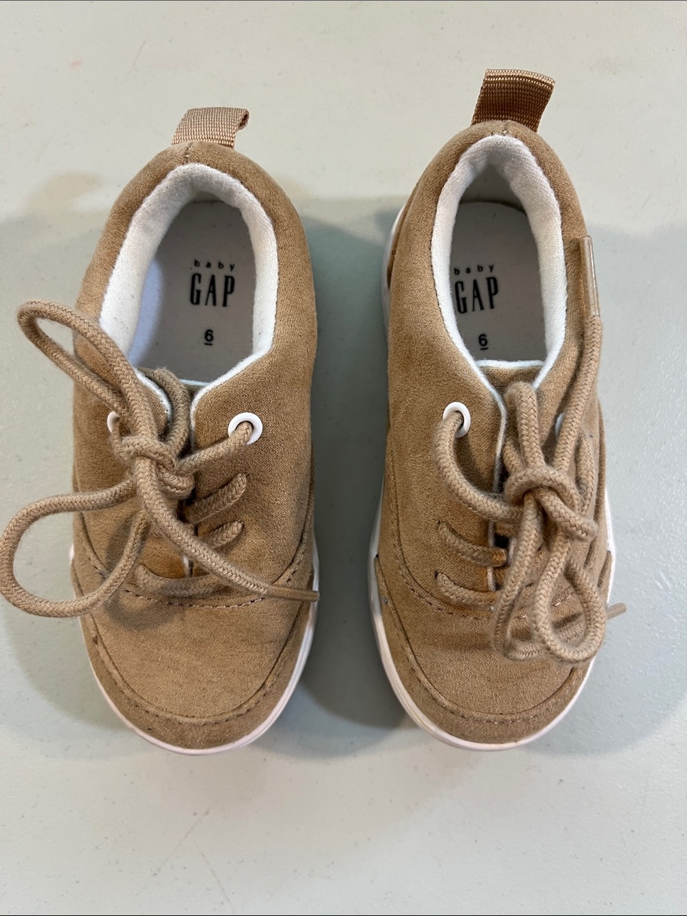 GAP Kids Tan Suede Lace-Up Sneakers